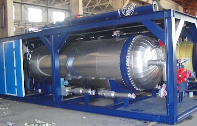Skid-mounted shell and tube heat exchanger