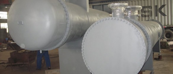 Two shell and tube heat exchangers intended for use at a refinery