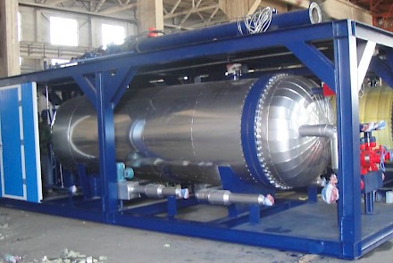 Skid-mounted shell and tube heat exchanger